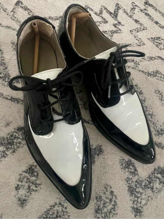 All Saints Shoes - Black and White Patent Lace-Up women’s Dress Shoes, EU 37